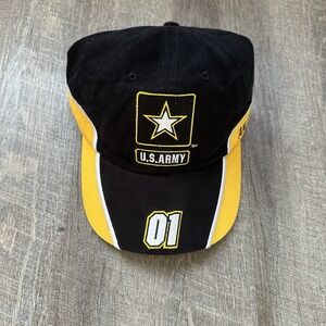 NEW US ARMY Mens One Size Black Yellow Embroidered US Army‎ Strong Strapback Hat